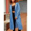 2026 New European & American Women's Long Hooded Denim Jacket with Skirt