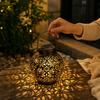 Powered Wrought Outdoor with Hollow Cutout Light Projection for Garden Patio Decor