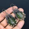 Moldavite Earrings, 999 Copper Wire Wrapped Gemstone Jewelry, Handmade Earrings For Mother Day