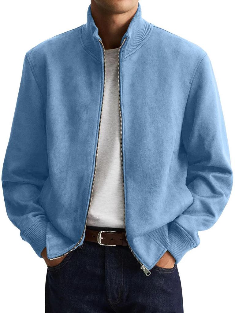 Men's Trendy Spring Business Casual Jacket - Anti-Wrinkle, Long Sleeve, Stand Collar, Zipper Hoodie