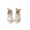 Girls' 2026 Summer Princess Sandals with Pearls & Bows – Stylish Roman Beach Shoes for Older Children