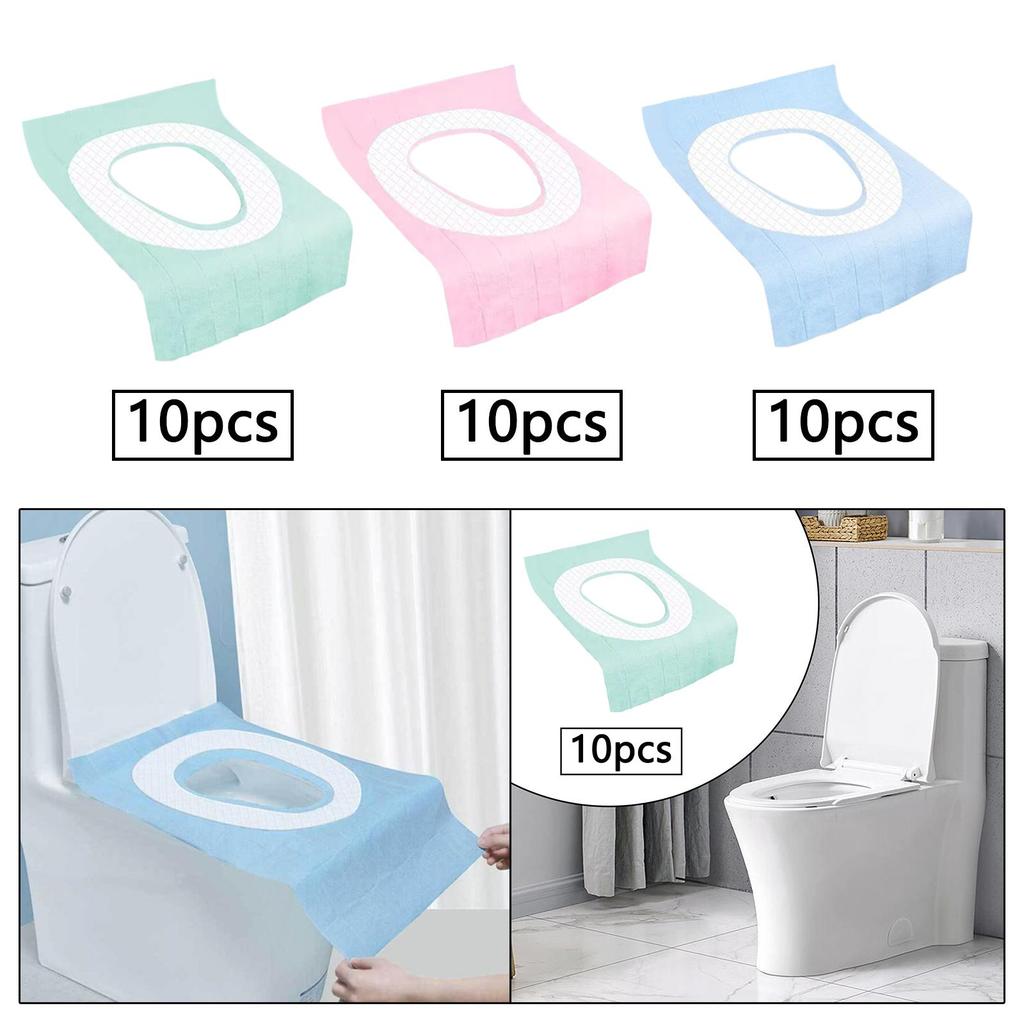 10Pcs Disposable Toilet Pads for Kids Adults Pregnant Women Toilet Seat Mat for Hotel Camping Public Toilet Outdoors Trip