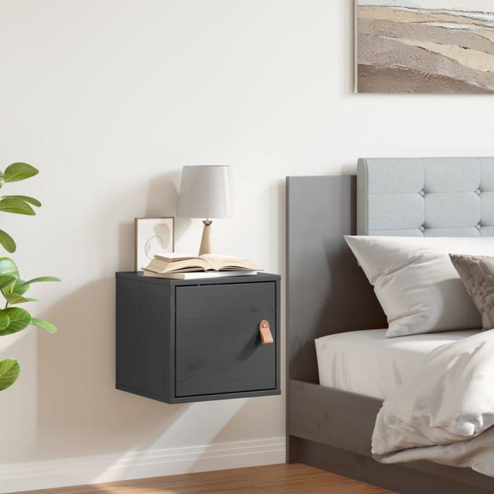 818359 vidaXL Wall Cabinet Grey 31.5x30x30 Cm Solid Pine Wood