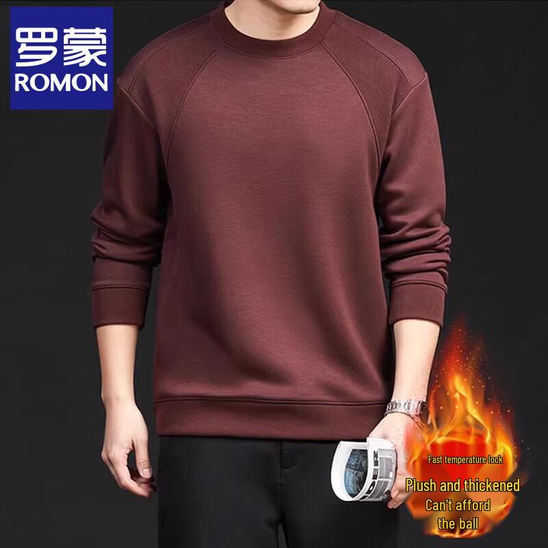 Men s Fleece Lined Long Sleeve Crew Neck T-Shirt XL