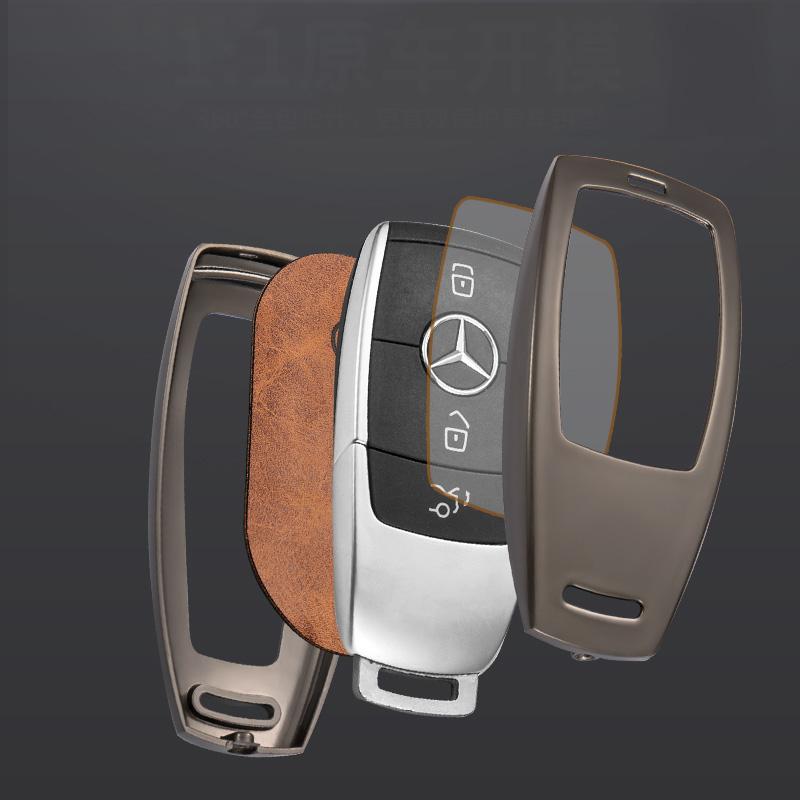 Retro Style Leather Car Remote Key Case Cover Shell for Mercedes Benz A C E S G Class GLC CLE CLA W177 W205 W213 W222 X167 AMG
