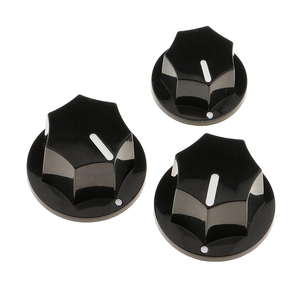

JB Electric Bass Volume Knob Pack Durable Plastic Tone Buttons for Jazz Bass Guitar Custom Upgrade чорний