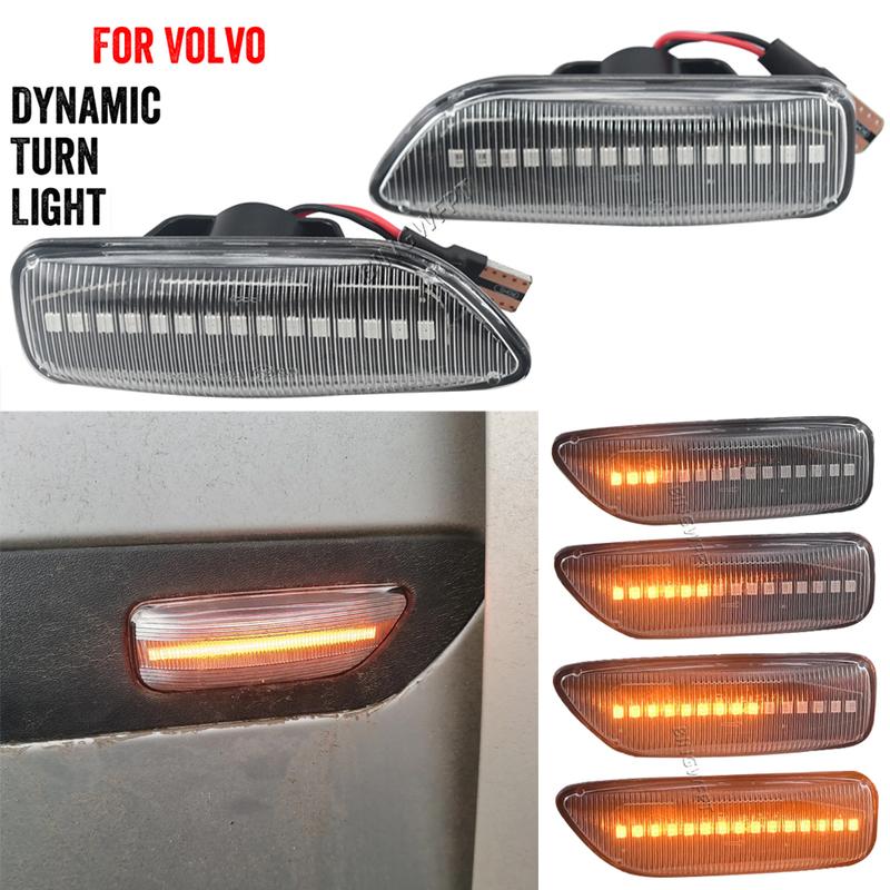 (Left + Right) For Volvo XC90 S80 XC70 V70 S60 2001-2009 30722641 3072264 LED Side Marker Blinker Turn Signal Light