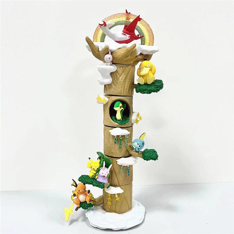 

Weather Tree Stump Pikachu Pvc Blind Box Cake Topper Anime Figure Model
