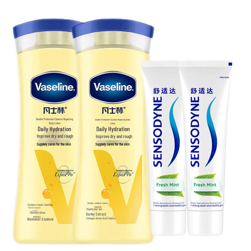 Sensodyne Fresh Mint Toothpaste & Vaseline Body Lotion Set