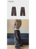 Unisex American Retro Distressed Heavyweight Pleated Wide-Leg Wasteland Jeans