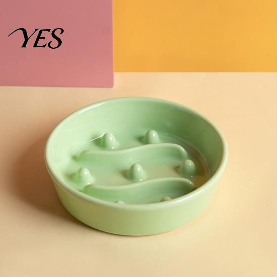 Slow Feeder Bowl for Puppies Pet Bowl, Ceramic Anti-vomiting Dog Non-Slip Anti-choke Food Reduces Choking Dogs Cats Scratch-resistant