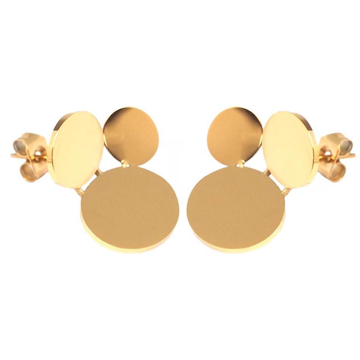 

Les Trésors De Lily [Q1050] - Золотые дизайнерские серьги из стали Choreography - 15x15 мм