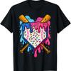Baseball Eis Tropfen Baseball T-Shirt - Herren Sommer Baumwolle Grafik T-Shirt