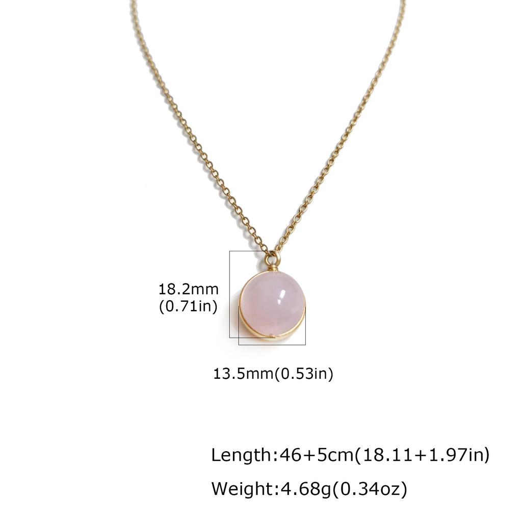Nature Stone Crystal Healing Necklace for Women Stainless Steel Spiritual Stones, Emotional Balance Minimalist Jewelry