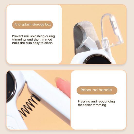 Tagliaunghie e Lima per Unghie per Cani 2 in 1 Ricaricabile via USB Trimmer Elettrico per Unghie per Animali Domestici con Luce LED Strumento Silenzioso per la Toelettatura per Cani di Taglia Grande Media Piccola Gatti