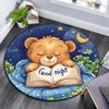Teddy Bear Reading Book Round Area Rug,Carpet Rug for Living Room Bedroom Sofa Playroom Decor,Non-slip Floor Mat