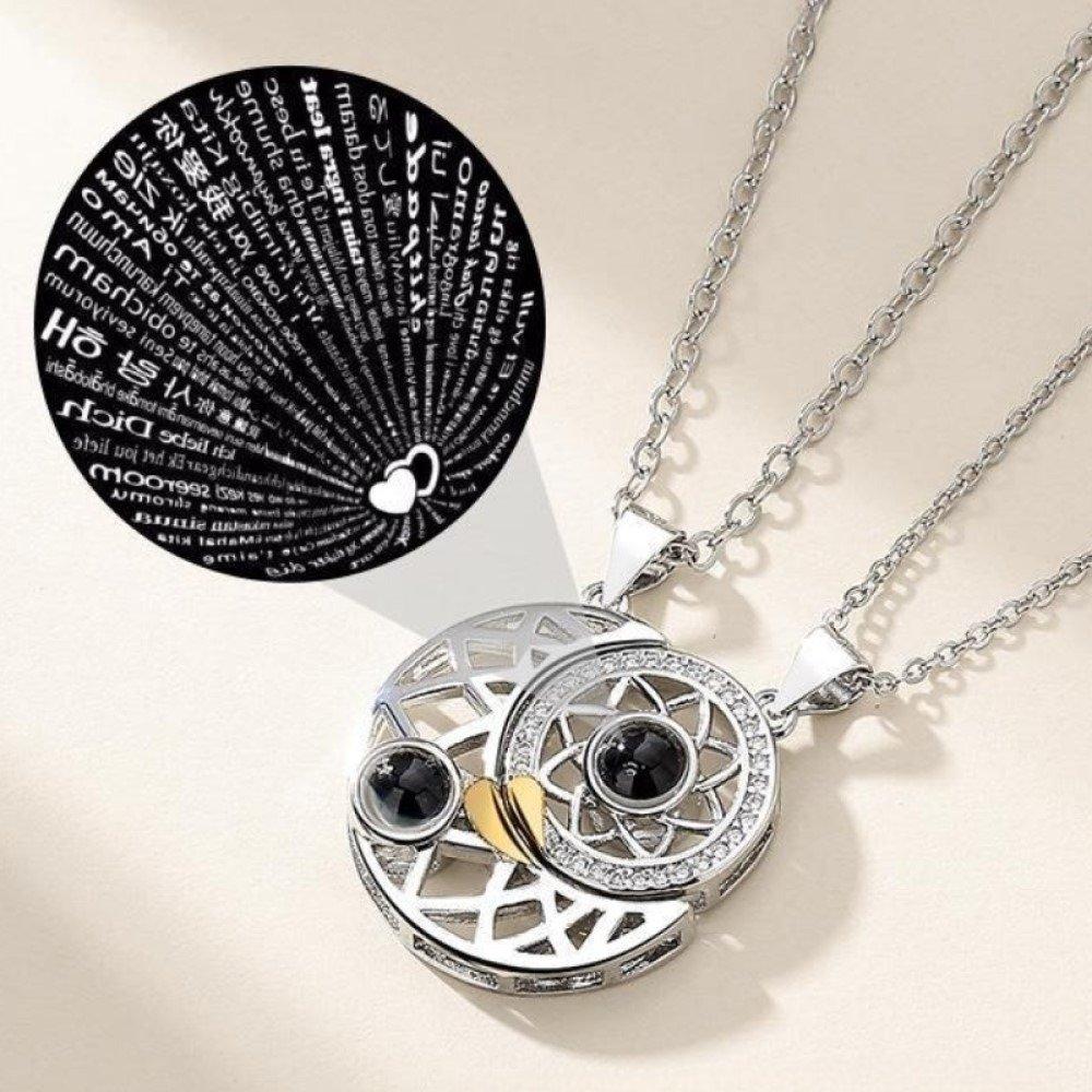 Friendship Magnet Necklace, 100 Love You Necklace, Puzzle Necklace Set