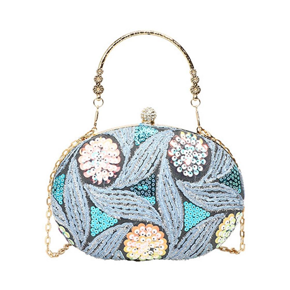 

Вышивка Вечерняя банкетная сумка Блестящая Элегантная сумочка Модная женская сумка-клатч KTV синий
