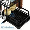 A 2-layer Metal Dish Rack, Durable 2-in-1 Cutlery Storage Rack and Dish Rack, Countertop Bowl Storage Rack, Multi-function Storage Rack