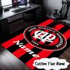 Custom Name Cap Logo Design Rug for Living Room, Game Rooms, Office, Bedroom, Floor Mat Playful Design, Fan Gifts Christmas Decor
