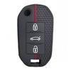 3 Button Silicone Car Key Chain Ring Shell Cover Case Holder For Peugeot 208 301 308 508 5008 3008 Citroen C5 C4 2010 2021 2023