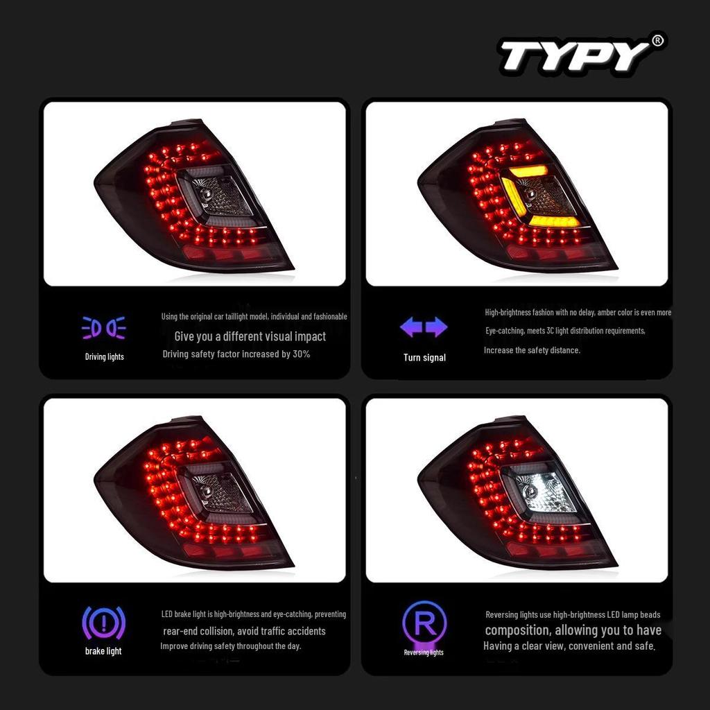 LED Tail Light Assembly for 2008-2013 Honda Fit 2nd Gen: Rear, Daytime Running Lights & Turn Signals