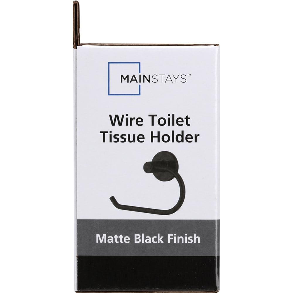 Modern Round Toilet Paper Holder Black Bath Accessory Durable Zinc Aluminum Easy Installation Concealed Screws Stylish Bathroom