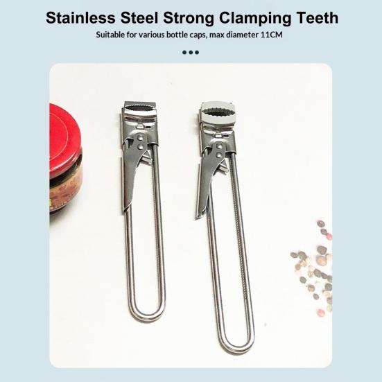 Burköppnare i rostfritt stål med justerbart grepp Halkfri konservöppnare för tighta lock Ergonomisk flasköppnare Köksredskap Kreativ multifunktionell