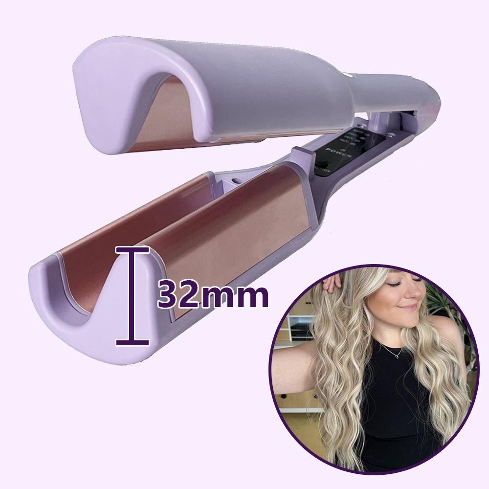 32mm Big Deep Wave Hair Curler Ceramic Hair Curling Iron 4 Temperature Adjustable Crimping Iron Styler Wand for All Hair Style