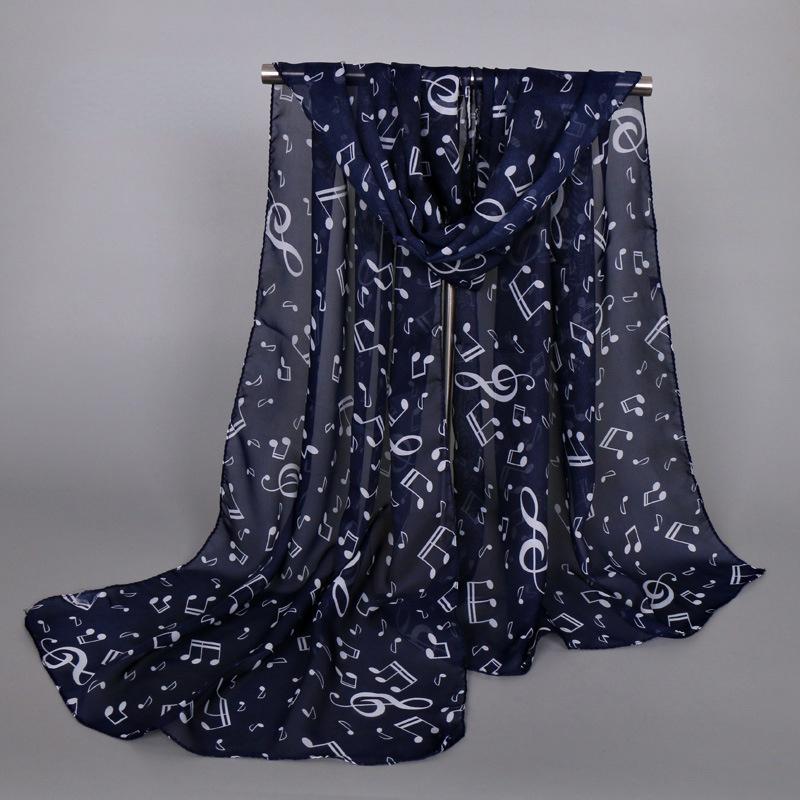 1PC Women Lady Musical Note Chiffon Neck Scarf Shawl Muffler Scarves Fabulous Elastic Beautiful Scarves