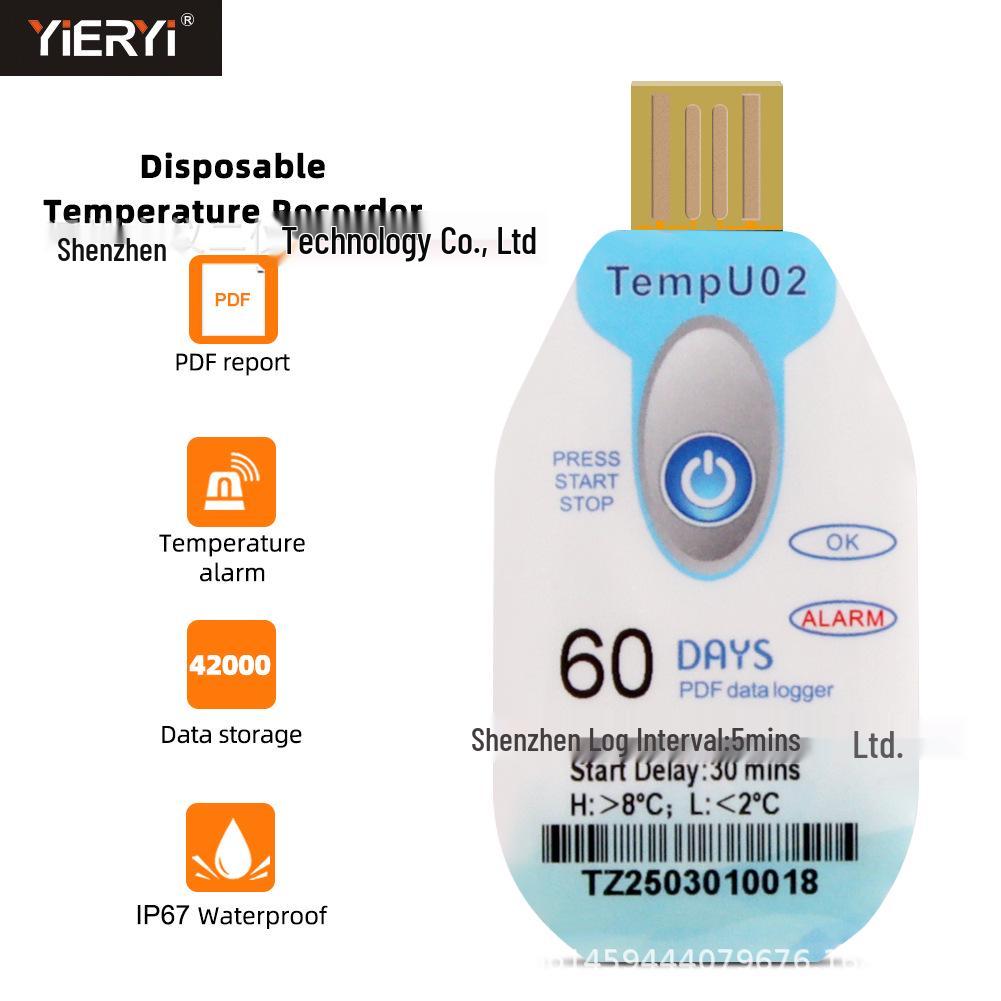 60, 90, 120, 180-Day Temperature Logger with PDF Report for Cold Chain Pharmaceutical Transport