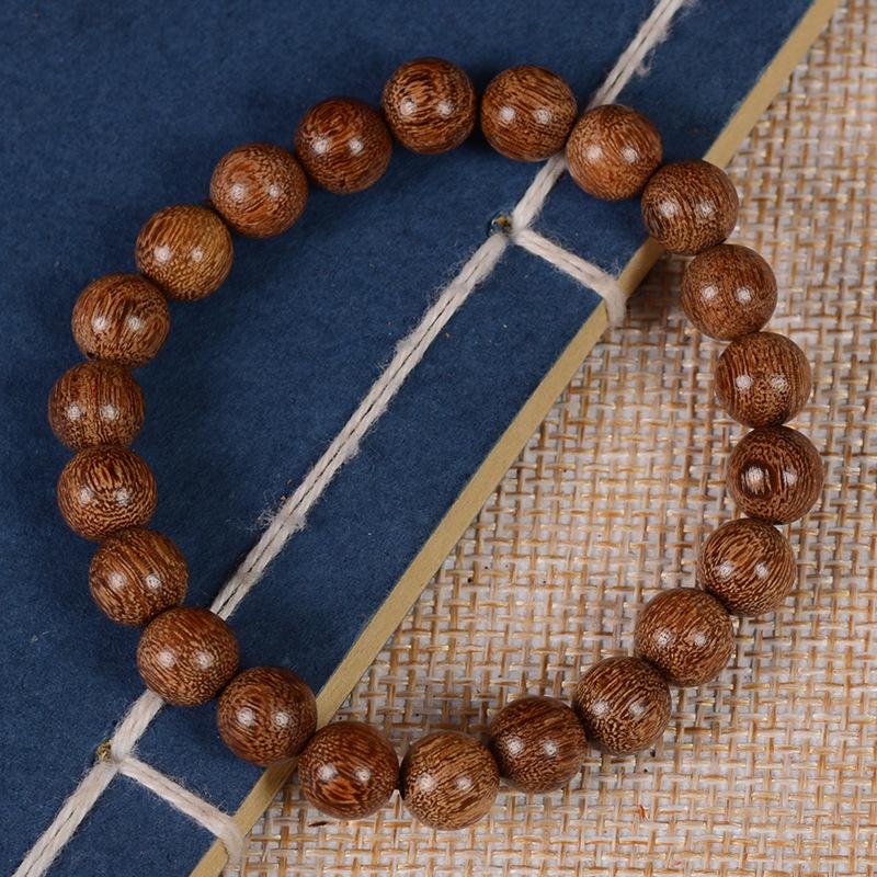 Golden Sandalwood 2.0 Bead Bracelet: Wooden Prayer Jewelry for Men, Women, Couples.
