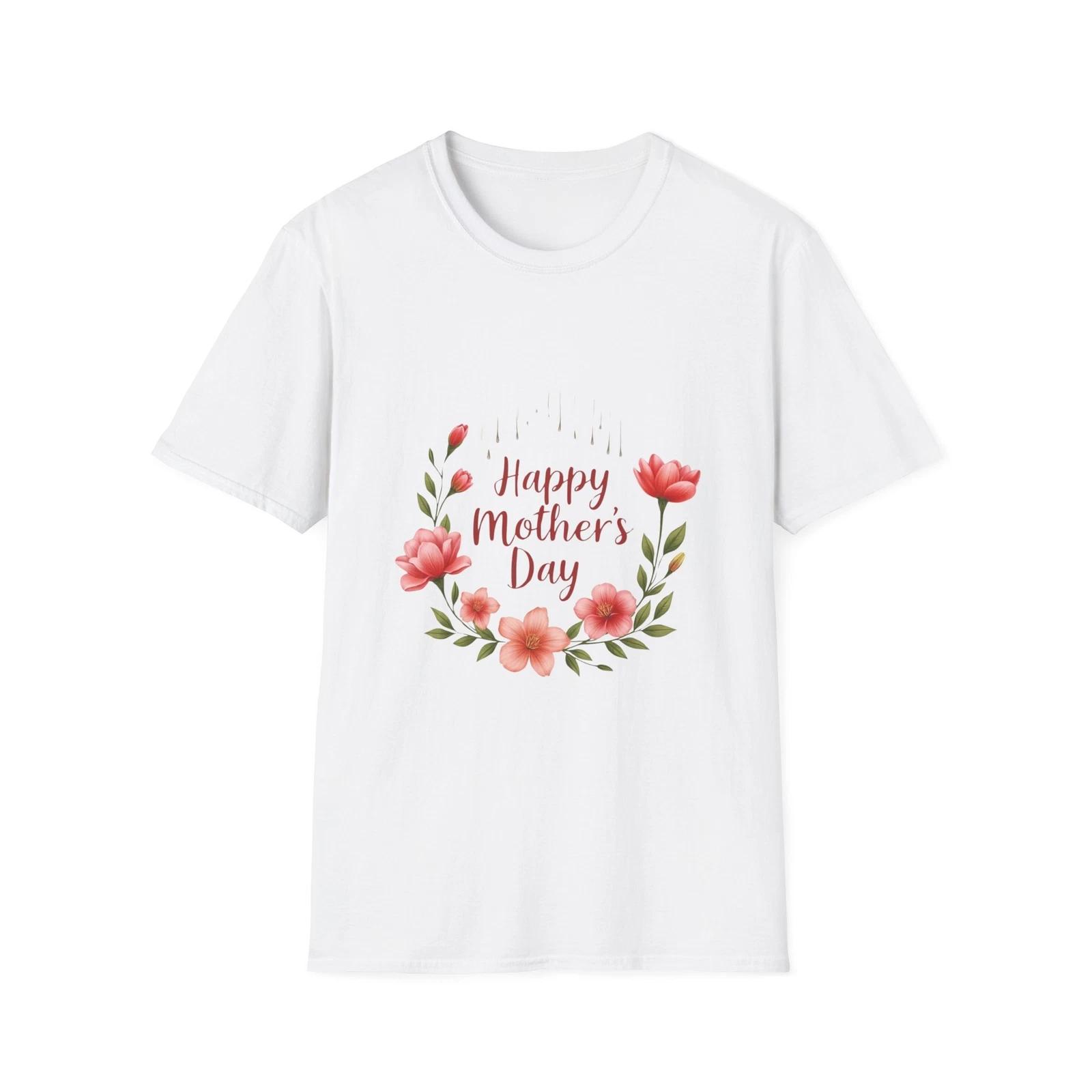 С Днем Матери Унисекс Футболка, Цветочная Футболка, Подарок Маме, Весенняя Одежда, 4XL