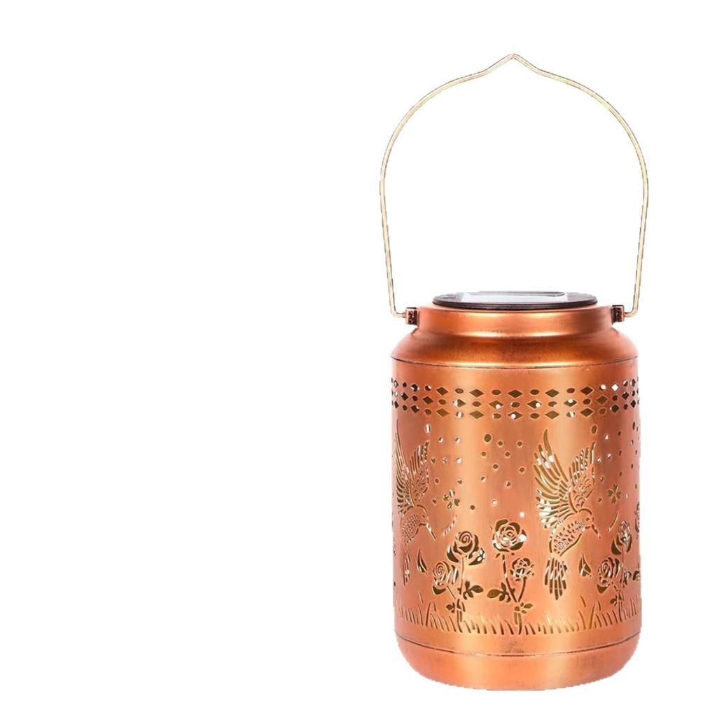 Hummingbird Solar Courtyard Lantern - Popular Garden Craft, In Stock, Balcony Wrought Iron Design