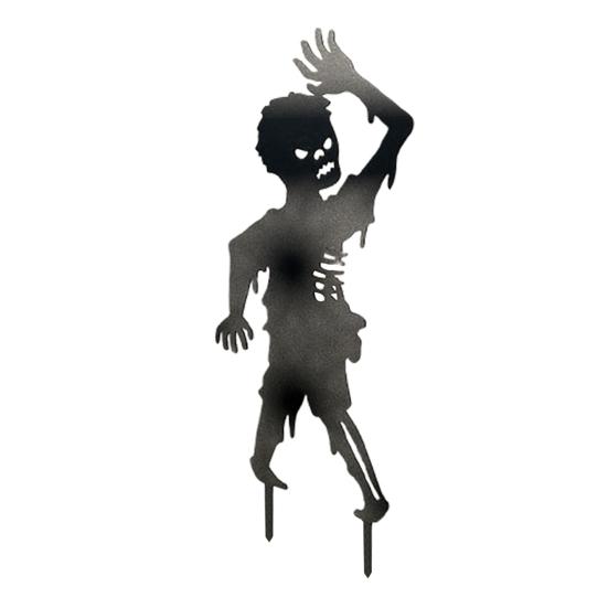 Zombie Garden Stake Metal Zombie Silhouette Yard Stake Weather Resistant Spooky Zombie