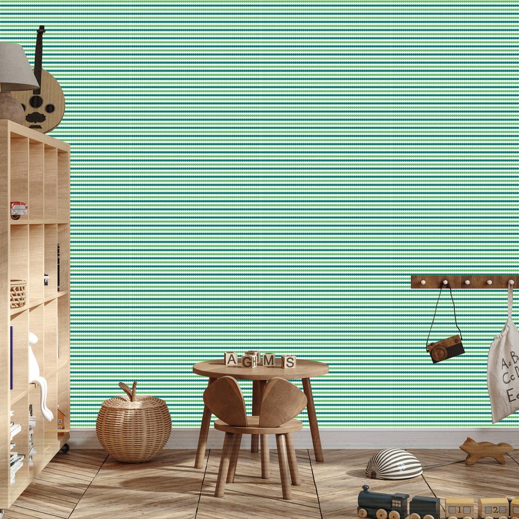 Mint and Sea Stripes Wallpaper for Living Room and Bedroom 50x1000