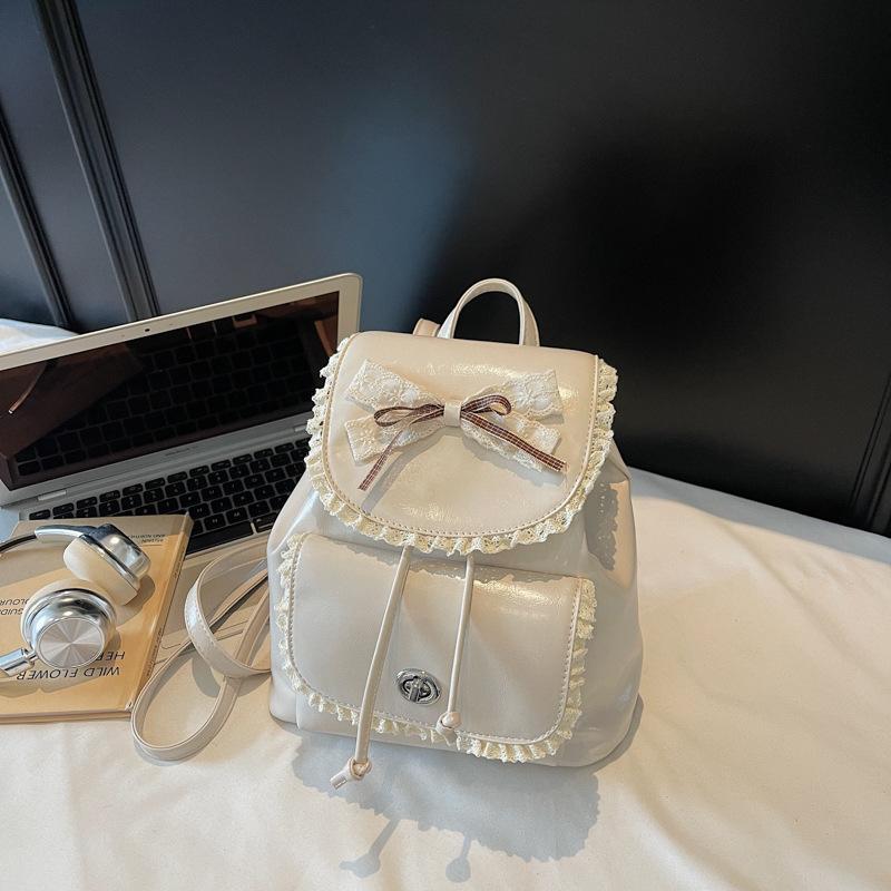 Schoolbag Korean small fresh lace backpack bag women's 1011 new light luxury niche high-end travel commuting small schoolbag
