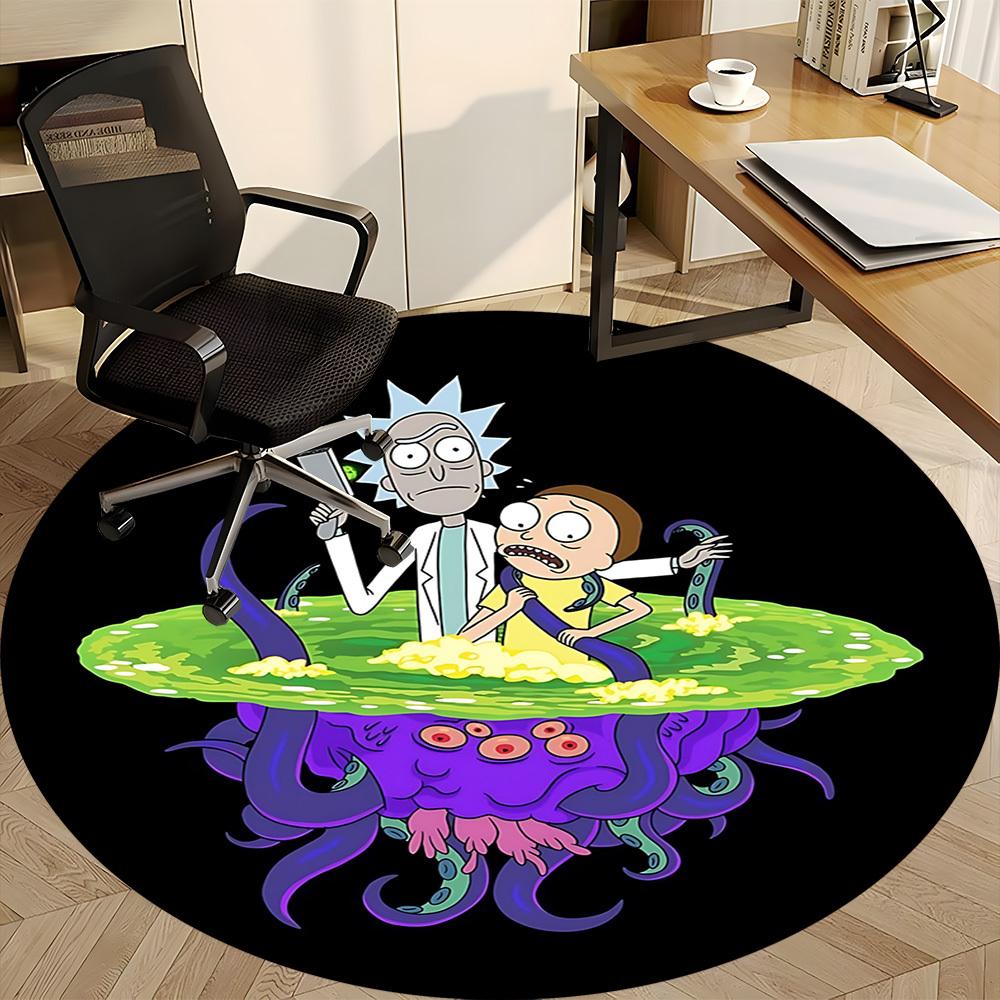 1pc Rick and Morty Office Round Area Rug,  Under Office Chairs Bedroom Living Room Home Decor A0926088