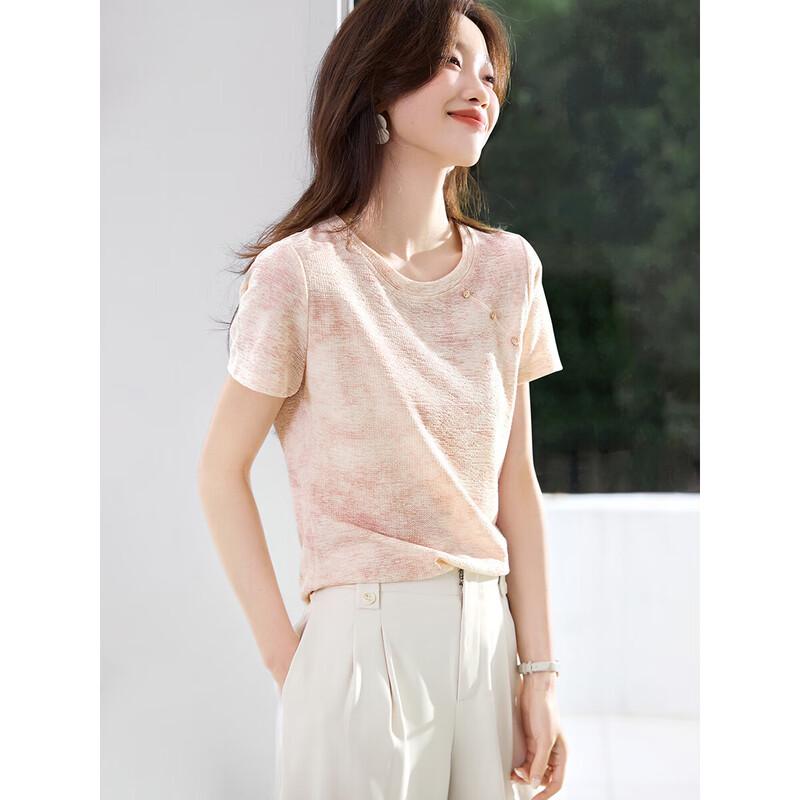 Women s Gradient Pastel Textured Short-Sleeve T-Shirt S