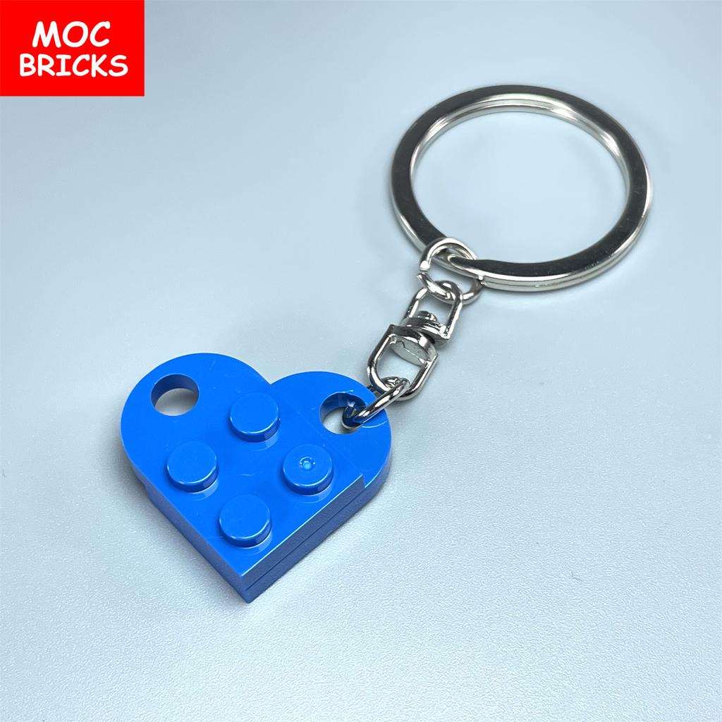 Non-Toxic Moc Bricks Heart Key Chain Plate Modified 2X3 With Hole 3176 Coupling Love Thanksgiving Educational Building Block Lovers Gift