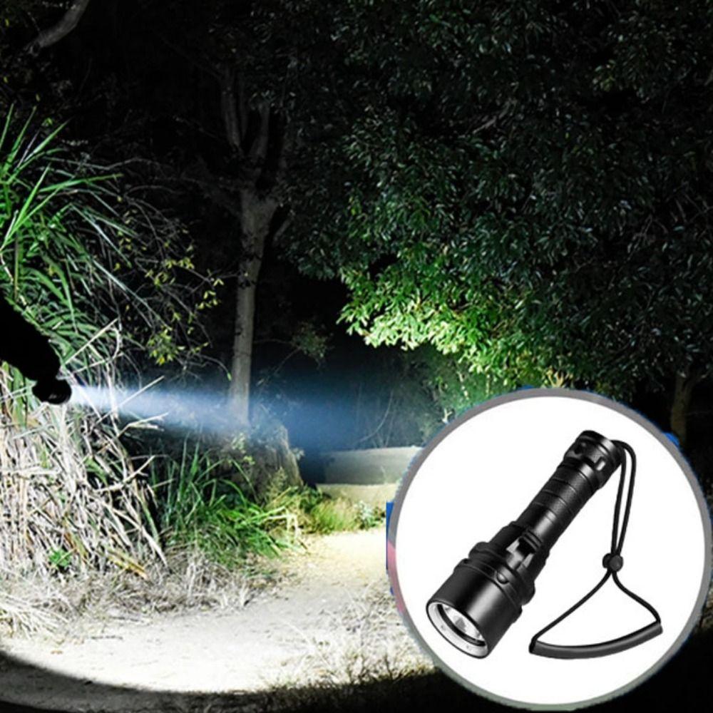 IP68 Waterproof Diving Flashlight Hand Rope LED Diving Flashlight  Camping