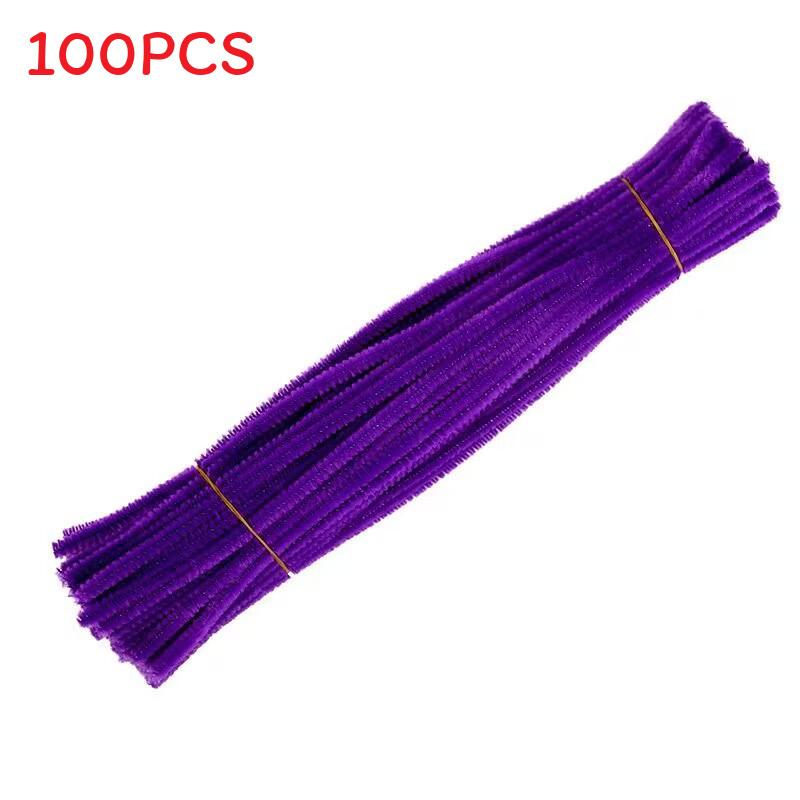 Pcs 100 Colorful Plush Root Twisting Rod Soft Felt Wire Strips Diy Decorations