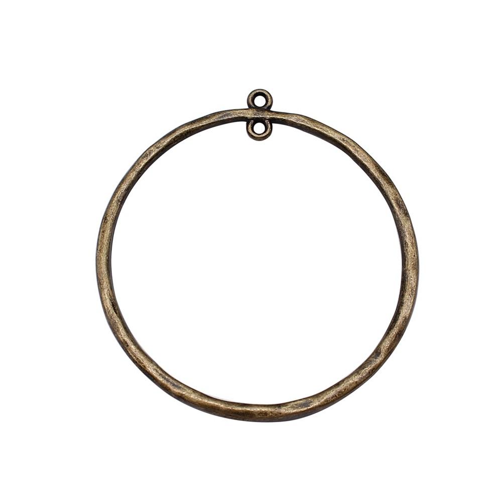 Irregular Oval Frame Connectors Moon Hammered Texture Links For Earring Making