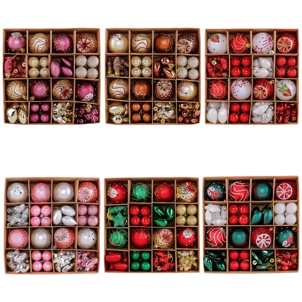 Party Ornaments Set Glitter Holiday Tree Decorations Christmas Ball Set Frosted Christmas Ball Ornaments For Garlands Indoor