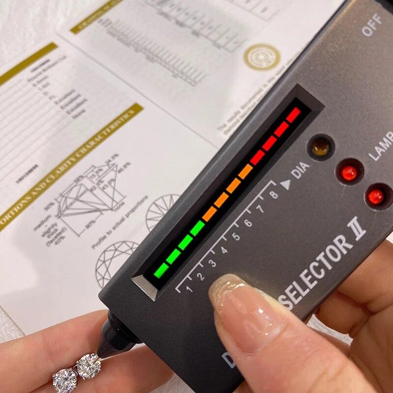 D Barva brilantní kulatý broušený laboratorní moissanite diamantové náušnice pro ženy Svatební šperky pozlacené stříbrem 925