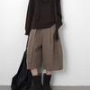 Women's Fall High-Waisted Straight-Leg Wide-Leg Wool Casual Sweet-and-Edgy Blazer-Style 7/8-Length Pants