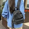 New Denim Small Backpack Japanese and Korean Casual Solid Color Washed Daily Commuter Backpack