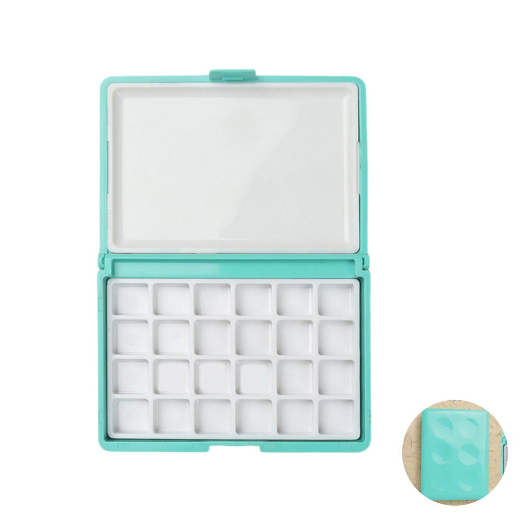 Portable Watercolor Paint Palette Box Paint Mixing Tray 12 Well 24 Well For Watercolour Oil Acrylics Gouaches Painting