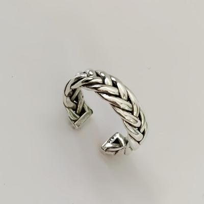 Korean Retro Flower Twist Unisex Open Ring