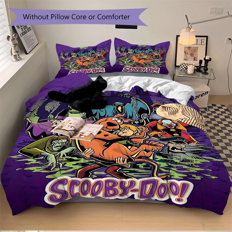 3pcs Scooby Doo Mystery Unfolds Printed Bedding Set, Soft and Comfortable Quilt Cover for Bedroom, Guest Room .H078